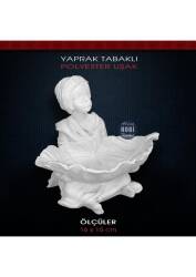 Yaprak Tabaklı Uşak Sunumluk Gondol (16x15cm) Ham Polyester - Tual Hobi Sanat (1)