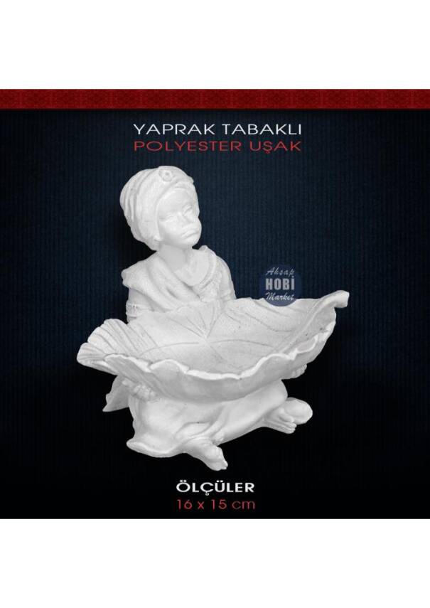 Yaprak Tabaklı Uşak Sunumluk Gondol (16x15cm) Ham Polyester - 2