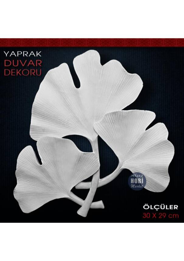 Yapraklı Duvar Dekoru (30x29 cm) Ham Polyester - 1