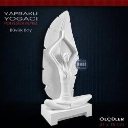 Yapraklı Yogacı Kadın Biblo Büyük Boy (31x15cm) Ham Polyester - Tual Hobi Sanat