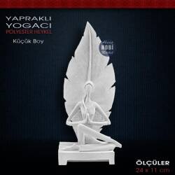 Yapraklı Yogacı Kadın Biblo Küçük Boy (24x11cm) Ham Polyester - Tual Hobi Sanat