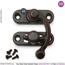 Yay Gözü Kutu Sandık Klipsi Büyük (37x45 mm) Antik Bakır - Tual Hobi Sanat