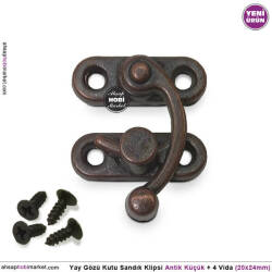 Yay Gözü Kutu Sandık Klipsi Küçük (20x24 mm) Antik Bakır - Tual Hobi Sanat