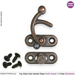 Yay Gözü Kutu Sandık Klipsi Küçük (20x24 mm) Antik Bakır - Tual Hobi Sanat (1)