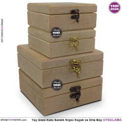 Yay Gözü Kutu Sandık Klipsi Küçük (20x24 mm) Sarı Gold - 3