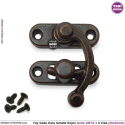 Yay Gözü Kutu Sandık Klipsi Orta (28x32 mm) Antik Bakır - Tual Hobi Sanat