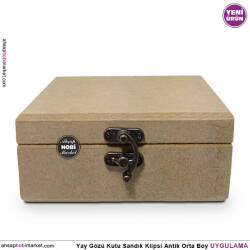 Yay Gözü Kutu Sandık Klipsi Orta (28x32 mm) Antik Bakır - Tual Hobi Sanat (1)