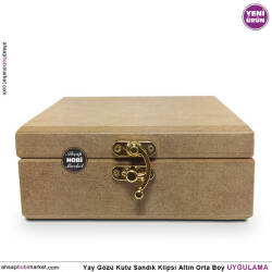 Yay Gözü Kutu Sandık Klipsi Orta (28x32 mm) Sarı Gold - Tual Hobi Sanat (1)