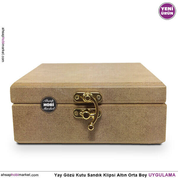 Yay Gözü Kutu Sandık Klipsi Orta (28x32 mm) Sarı Gold - 2