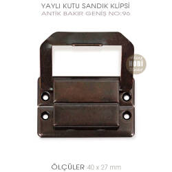 Yaylı Kutu ve Sandık Klipsi Geniş (40x27 mm) Antik Bakır - 3