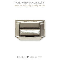 Yaylı Kutu ve Sandık Klipsi Geniş (40x27 mm) Nikel Gümüş - Tual Hobi Sanat