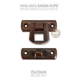 Yaylı Kutu ve Sandık Klipsi Küçük (30x20 mm) Antik Bakır - 4