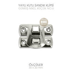 Yaylı Kutu ve Sandık Klipsi Küçük (30x20 mm) Nikel Gümüş - Tual Hobi Sanat