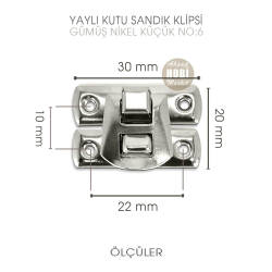 Yaylı Kutu ve Sandık Klipsi Küçük (30x20 mm) Nikel Gümüş - Tual Hobi Sanat (1)