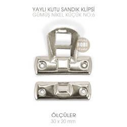 Yaylı Kutu ve Sandık Klipsi Küçük (30x20 mm) Nikel Gümüş - 3