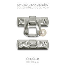 Yaylı Kutu ve Sandık Klipsi Küçük (30x20 mm) Nikel Gümüş - 4