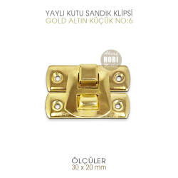 Yaylı Kutu ve Sandık Klipsi Küçük (30x20 mm) Sarı Gold - Tual Hobi Sanat