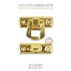 Yaylı Kutu ve Sandık Klipsi Küçük (30x20 mm) Sarı Gold - 4