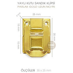 Yaylı Kutu ve Sandık Klipsi Uzun (35x25 mm) Sarı Gold - Tual Hobi Sanat (1)