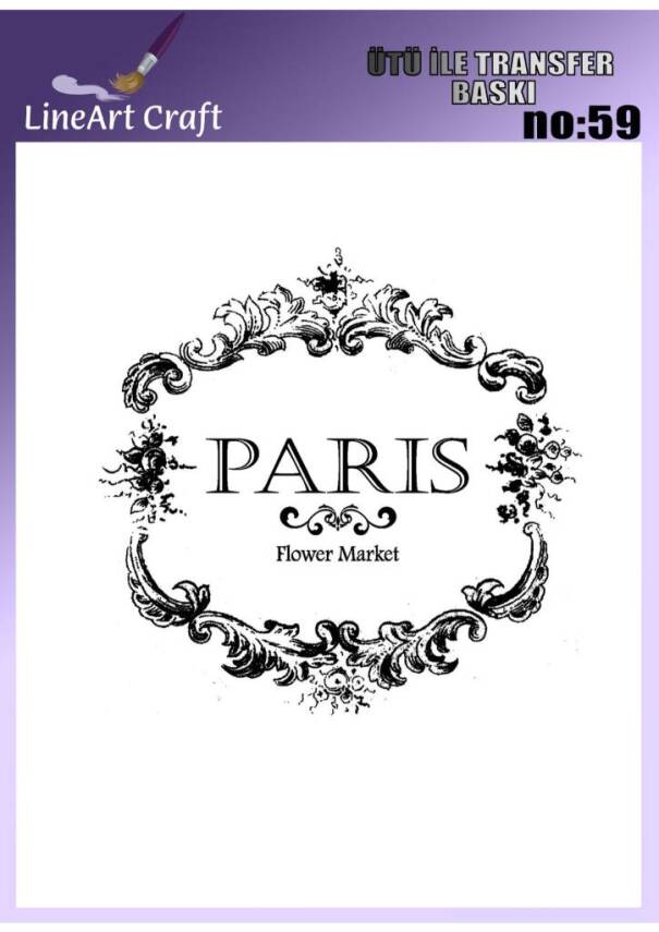 Yazı Desenli Kumaş Transfer Kağıdı LNT-K059 (20x20 cm) - 1