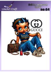 Yazı Desenli Kumaş Transfer Kağıdı LNT-K064 (20x20 cm) - Line Art