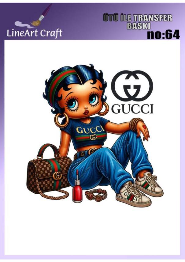 Yazı Desenli Kumaş Transfer Kağıdı LNT-K064 (20x20 cm) - 1