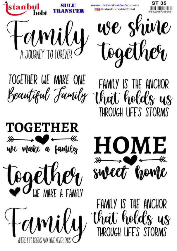 Yazı Desenli Sulu Transfer Kağıdı ST-035 - 1