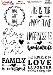 Yazı Desenli Sulu Transfer Kağıdı ST-036 - Tual Hobi Craft Ist