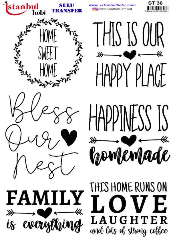 Yazı Desenli Sulu Transfer Kağıdı ST-036 - 1