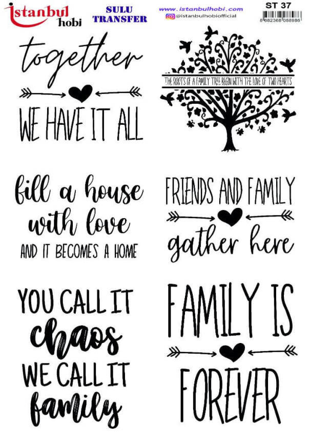 Yazı Desenli Sulu Transfer Kağıdı ST-037 - 1