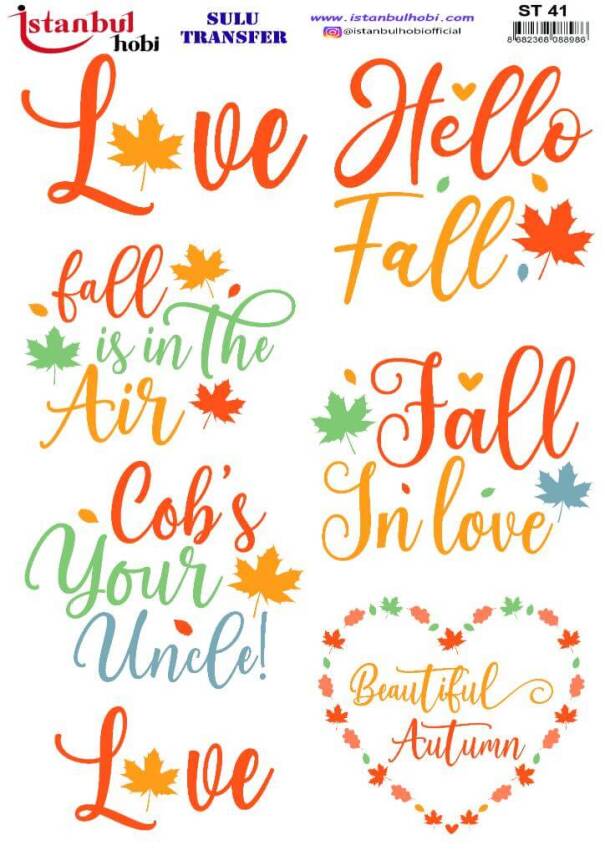 Yazı Desenli Sulu Transfer Kağıdı ST-041 - 1