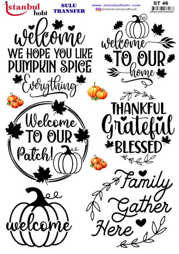 Yazı Desenli Sulu Transfer Kağıdı ST-046 - 1