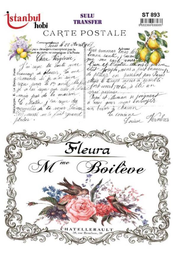 Yazı Desenli Sulu Transfer Kağıdı ST-893 - 1