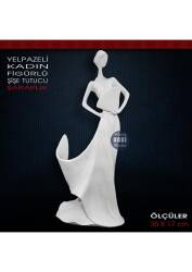 Yelpazeli Kadın Figürlü Şişe Tutucu Şaraplık (35x17 cm) Ham Polyester - Tual Hobi Sanat