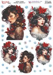 Yılbaşı Desenli Pirinç Dekopaj Model : PTY 113 - Tual Hobi Craft İst