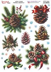 Yılbaşı Desenli Pirinç Dekopaj Model : PTY 120 - Tual Hobi Craft İst