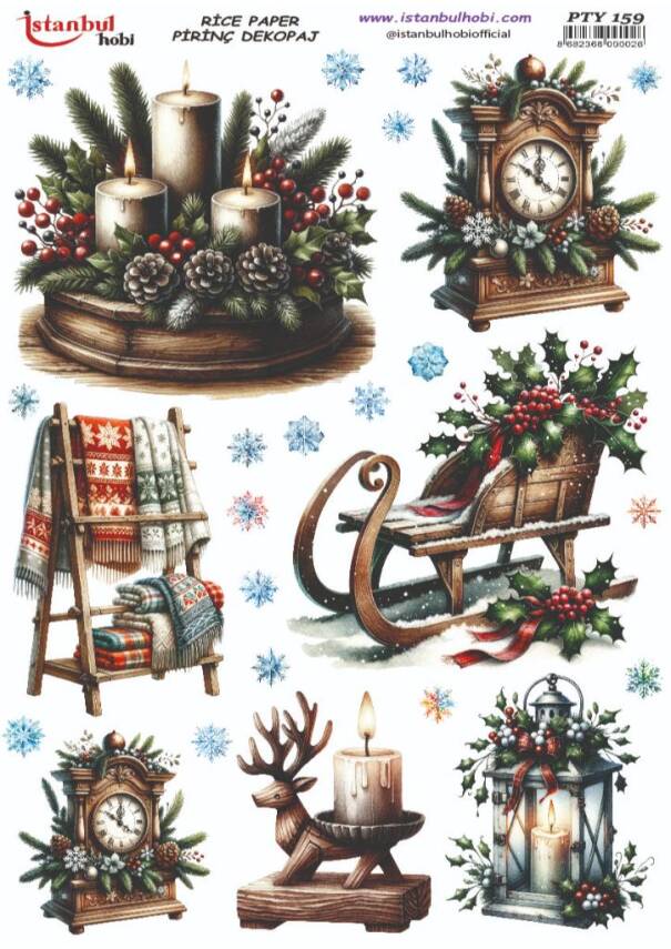 Yılbaşı Desenli Pirinç Dekopaj Model : PTY 159 - 1
