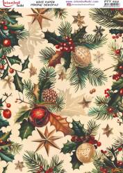 Yılbaşı Desenli Pirinç Dekopaj Model : PTY 255 - Tual Hobi Craft İst