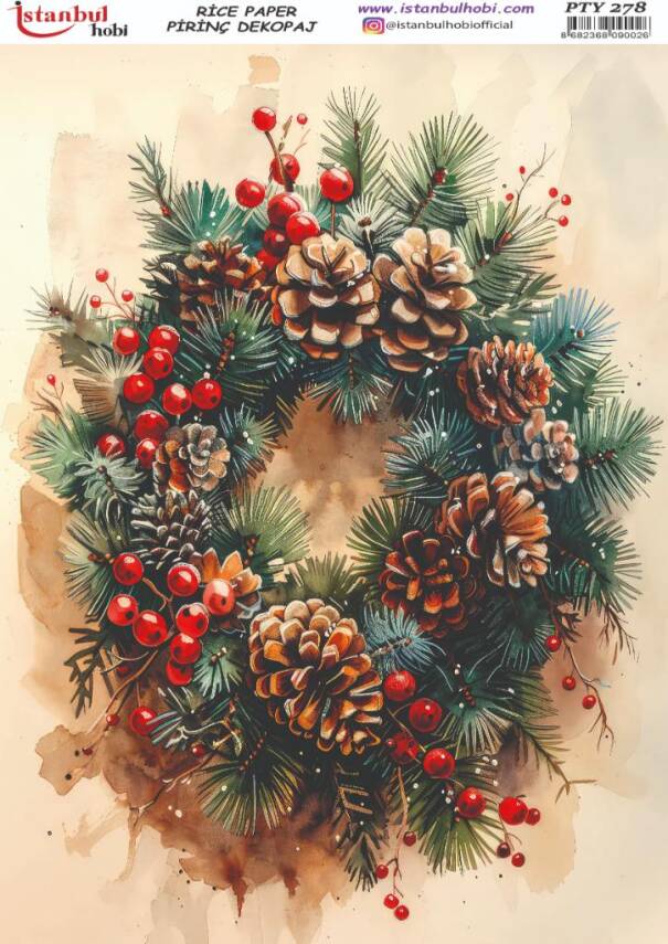 Yılbaşı Desenli Pirinç Dekopaj Model : PTY 278 - 1