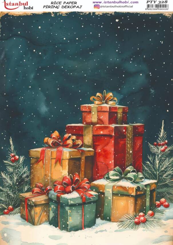 Yılbaşı Desenli Pirinç Dekopaj Model : PTY 328 - 1
