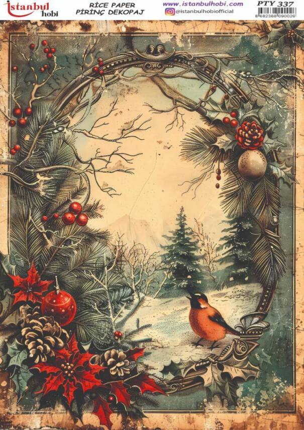 Yılbaşı Desenli Pirinç Dekopaj Model : PTY 337 - 1