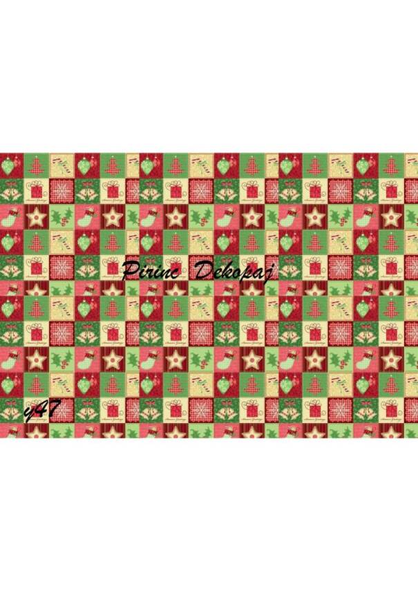 Yılbaşı Desenli Pirinç Dekopaj Model : Y047 - 1