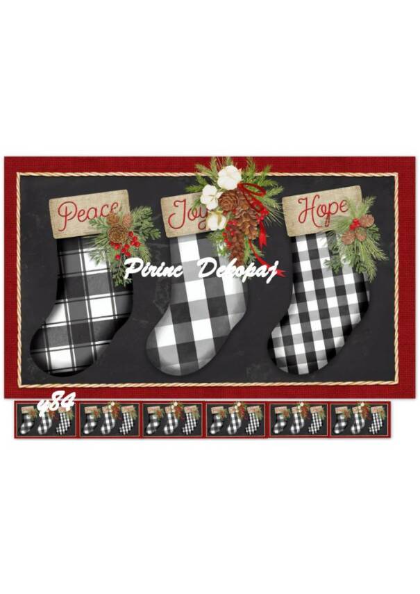 Yılbaşı Desenli Pirinç Dekopaj Model : Y084 - 1