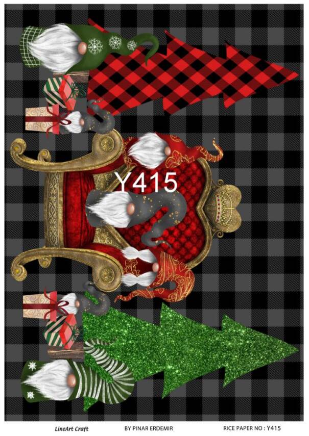 Yılbaşı Desenli Pirinç Dekopaj Model : Y415 - 1