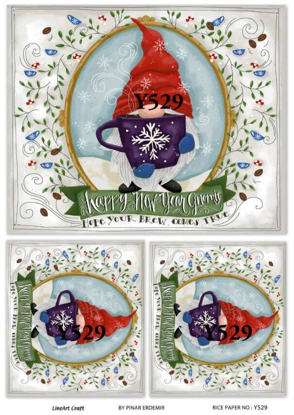 Yılbaşı Desenli Pirinç Dekopaj Model : Y529 - 1
