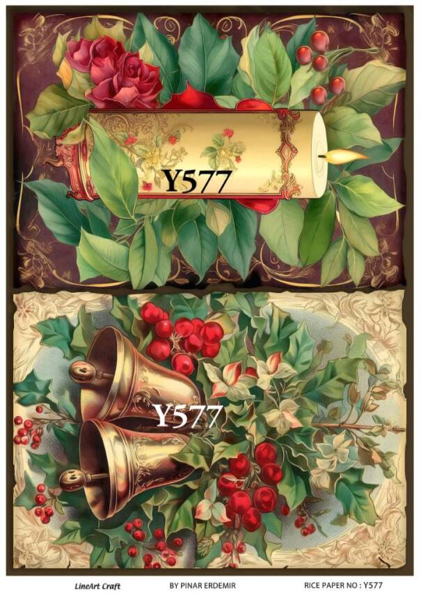 Yılbaşı Desenli Pirinç Dekopaj Model : Y577 - 1