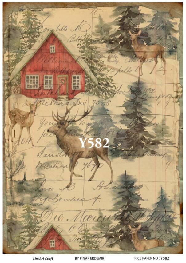 Yılbaşı Desenli Pirinç Dekopaj Model : Y582 - 1