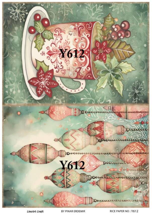 Yılbaşı Desenli Pirinç Dekopaj Model : Y612 - 1