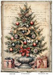 Yılbaşı Desenli Pirinç Dekopaj Model : Y664 - Line Art