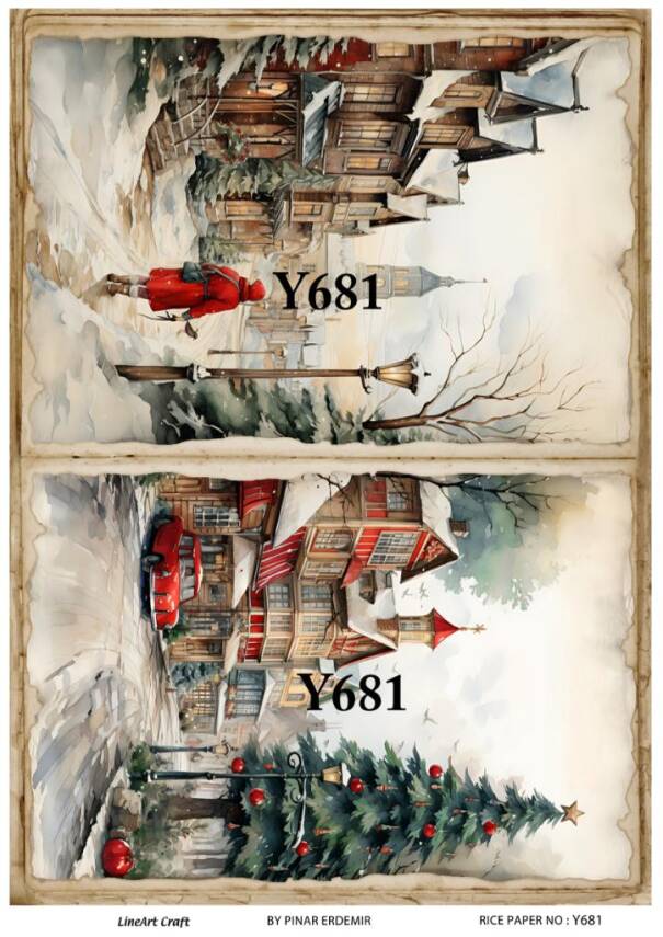 Yılbaşı Desenli Pirinç Dekopaj Model : Y681 - 1